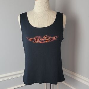 HARLEY-DAVIDSON Black McDermott's Fort Ann NY Graphic‎ Biker Moto Tank Top 2X